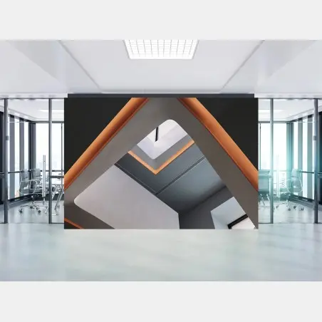 Fototapete minimalistisches geometrisches interieur mit oberlicht – Wallnifity®