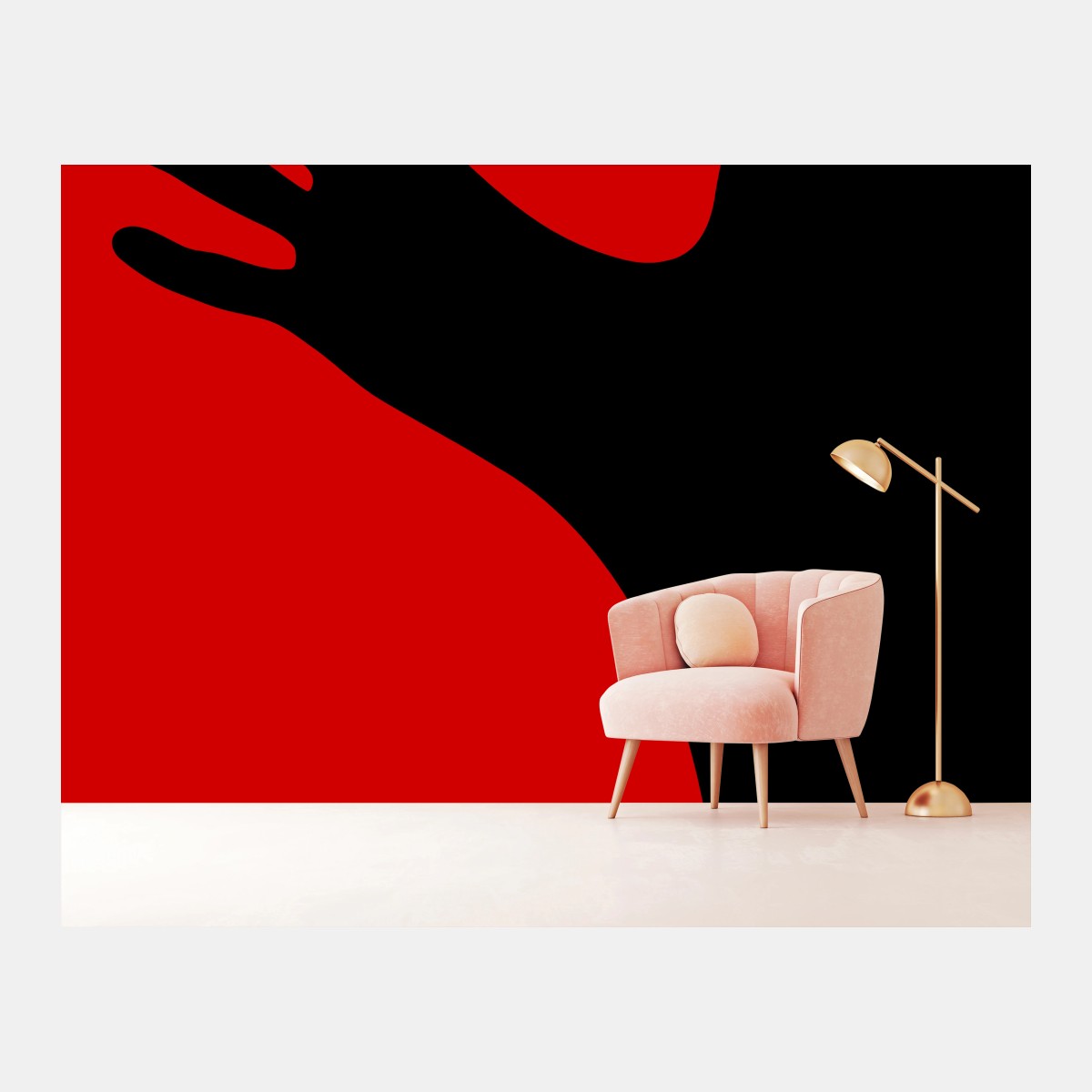 Fototapete kräftige rot-schwarze silhouette – Wallnifity®