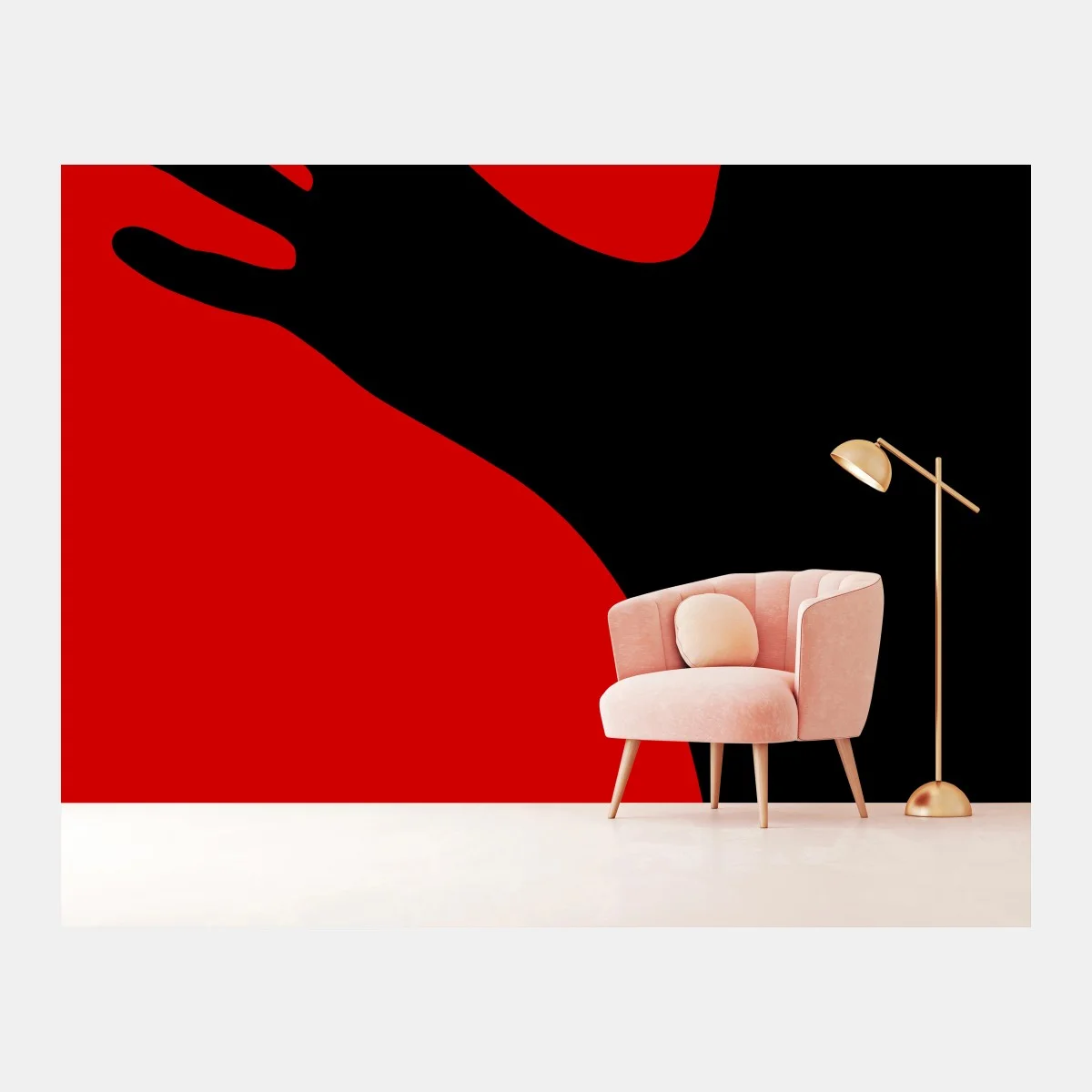 Fototapete kräftige rot-schwarze silhouette – Wallnifity® Fototapete kräftige rot-schwarze silhouette – Wallnifity®