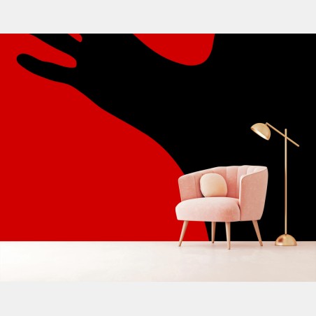 Fototapete kräftige rot-schwarze silhouette – Wallnifity®