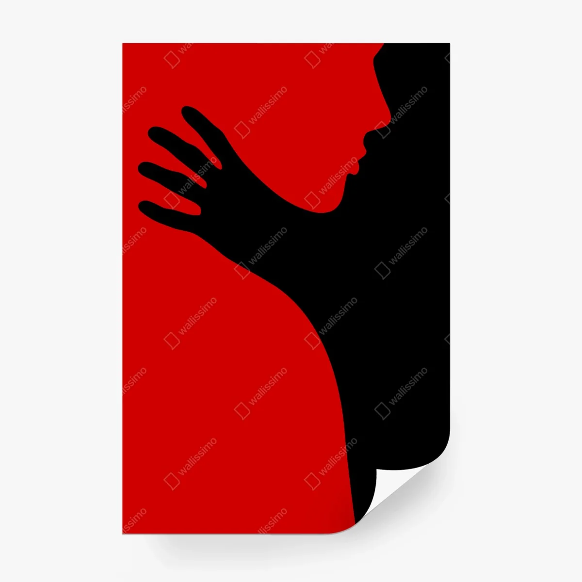 Fototapete kräftige rot-schwarze silhouette – Wallnifity® Fototapete kräftige rot-schwarze silhouette – Wallnifity®