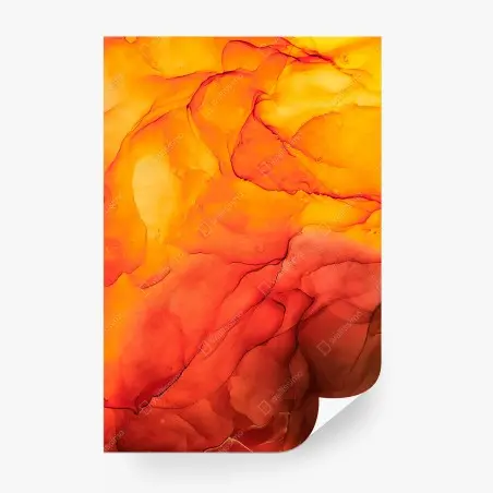 Fototapete lebendige orange abstrakte alkoholkunst – Wallnifity®