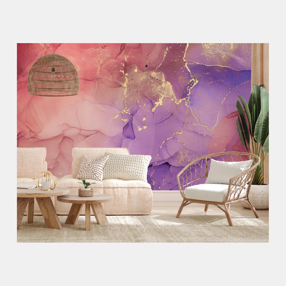 Fototapete ätherische rosa und lila marmoroptik – Wallnifity®
