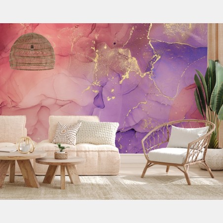 Fototapete ätherische rosa und lila marmoroptik – Wallnifity®