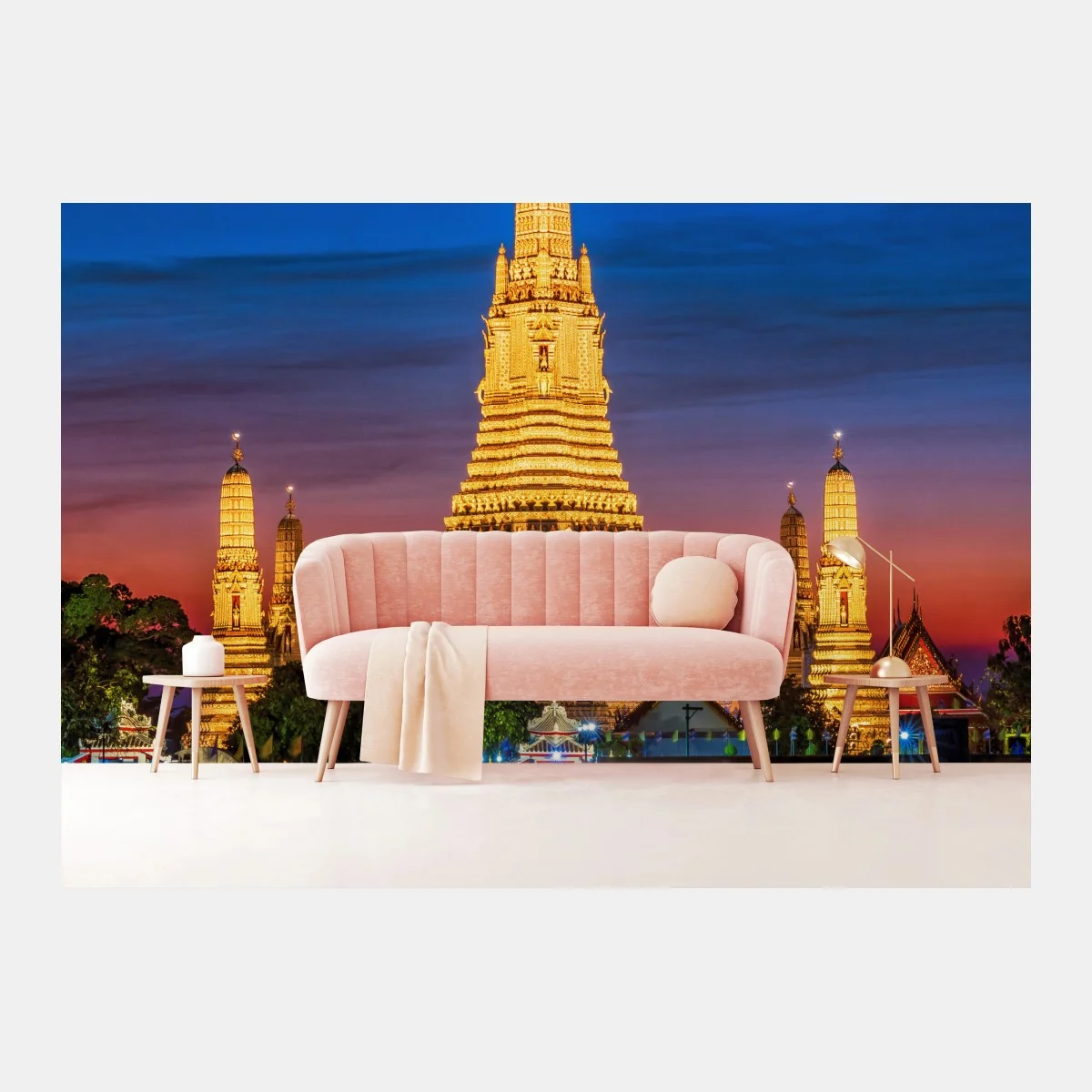 Fototapete goldenes Wat Arun in der dämmerung – Wallnifity® Fototapete goldenes Wat Arun in der dämmerung – Wallnifity®