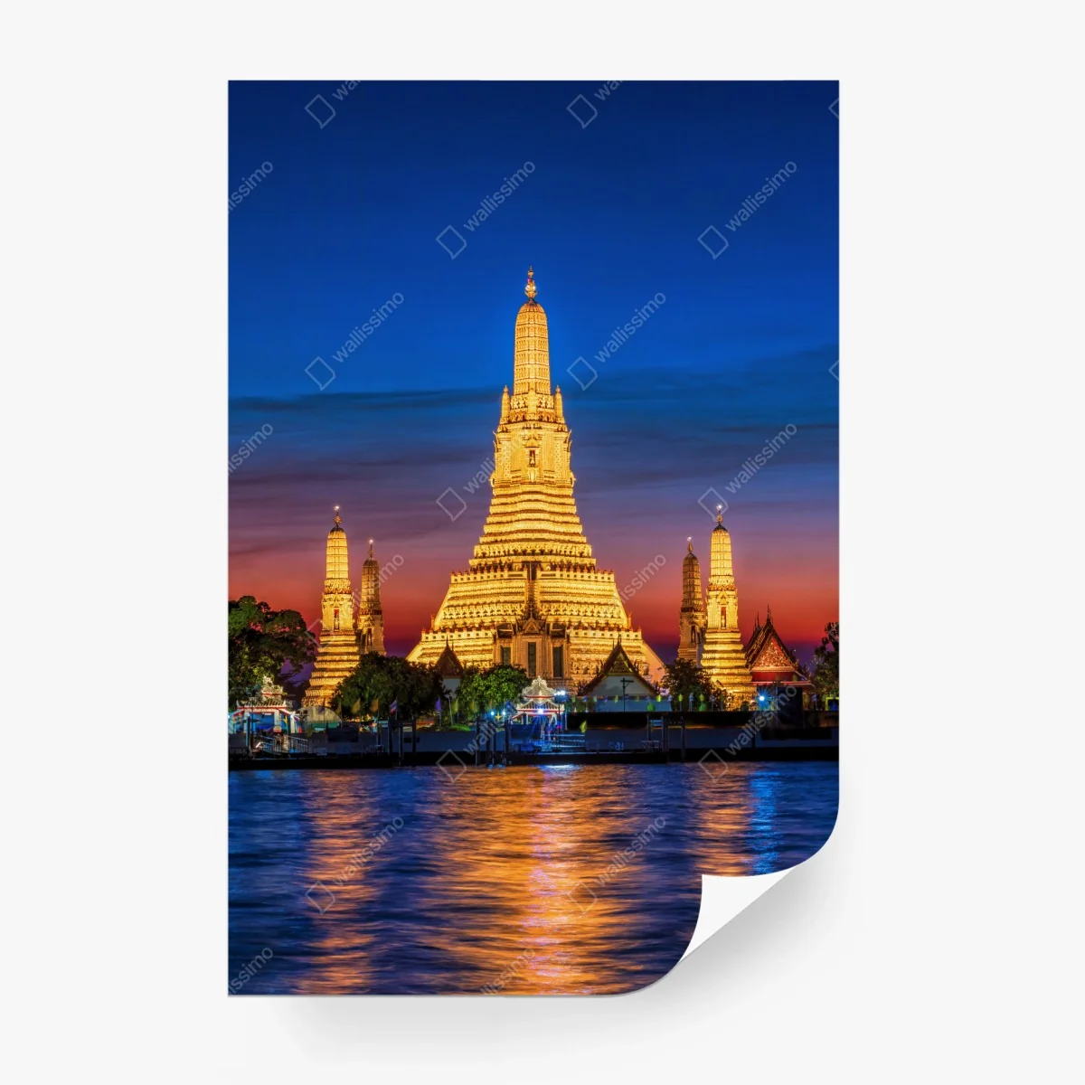 Fototapete goldenes Wat Arun in der dämmerung – Wallnifity® Fototapete goldenes Wat Arun in der dämmerung – Wallnifity®