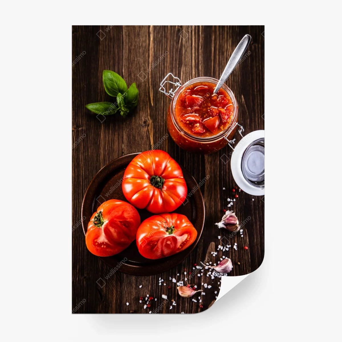 Fototapete frische tomaten und hausgemachte tomatensauce – Wallnifity®