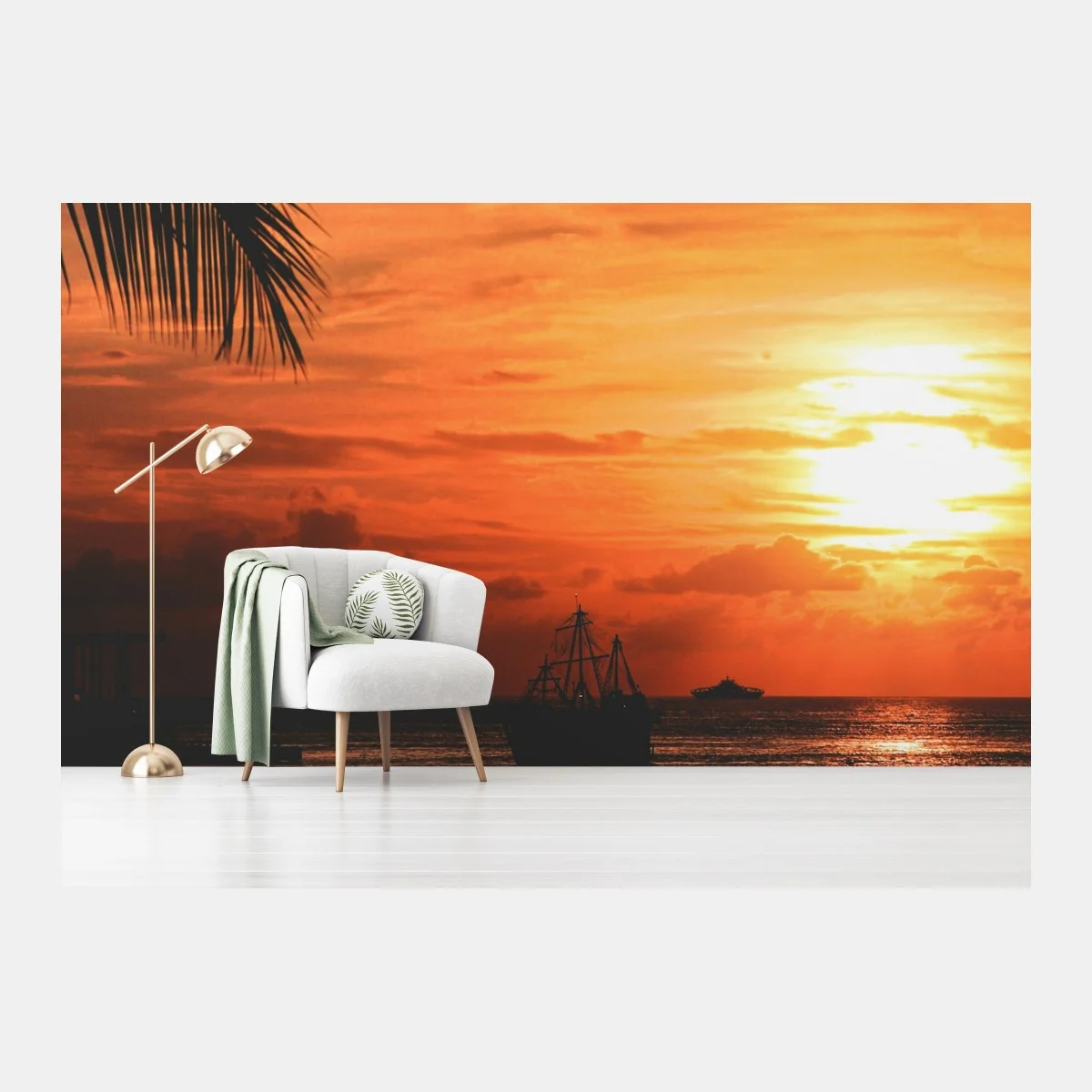 Fototapete tropischer sonnenuntergang am meer – Wallnifity® Fototapete tropischer sonnenuntergang am meer – Wallnifity®