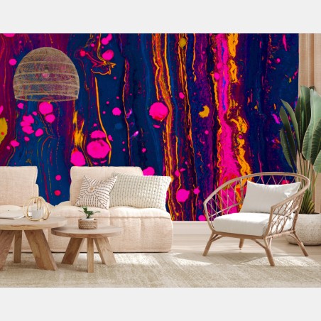 Fototapete neon marmorierte abstrakte wandgrafik – Wallnifity®