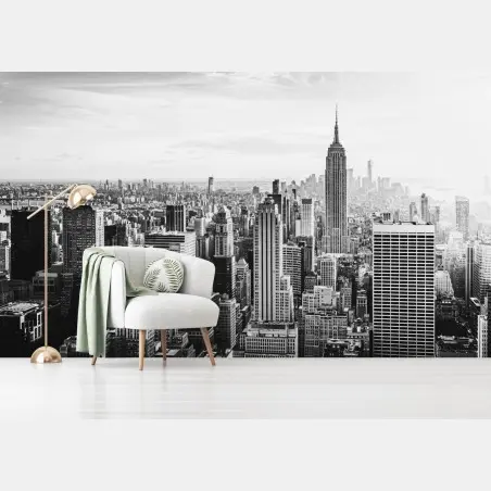 Fototapete New York panorama in schwarzweiß – Wallnifity®