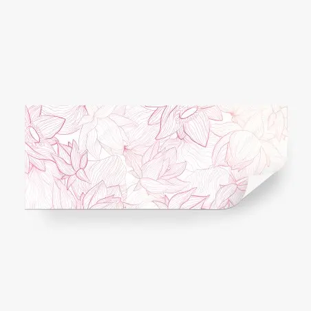 Fototapete zartes rosa blumenlinienmuster – Wallnifity®