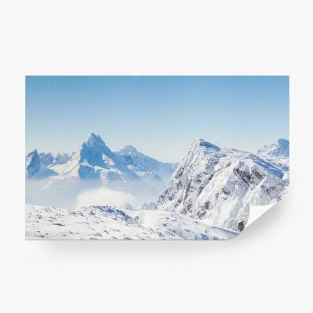 Fototapete ruhige panorama verschneiter berge – Wallnifity®