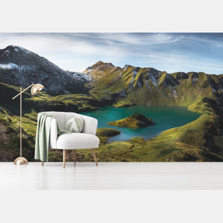 Fototapete türkises seeidyll am Schrecksee, Bayern – Wallnifity®
