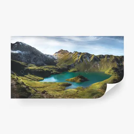 Fototapete türkises seeidyll am Schrecksee, Bayern – Wallnifity®