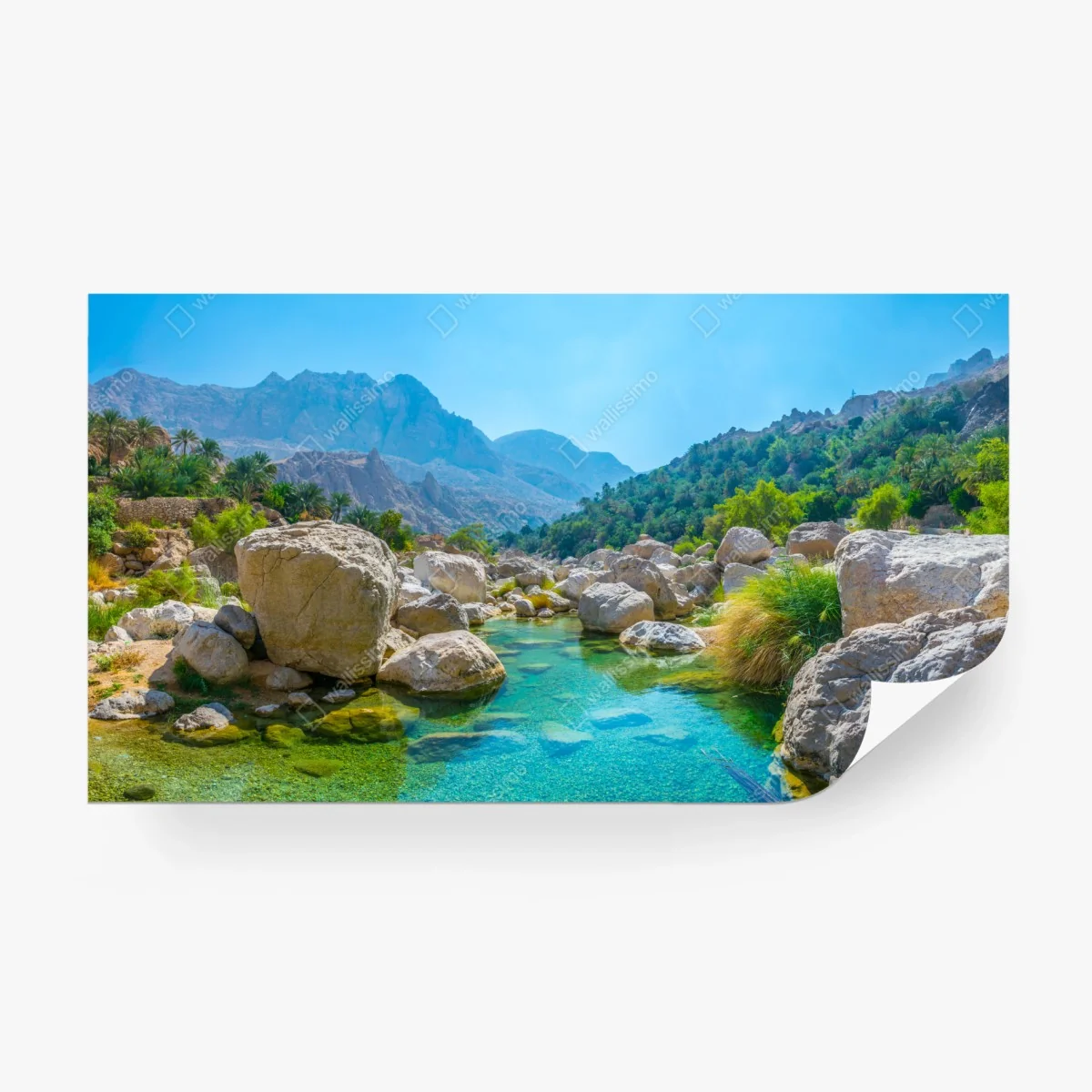 Fototapete türkisfarbene bergoase – Wallnifity® Fototapete türkisfarbene bergoase – Wallnifity®