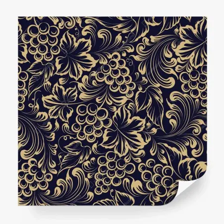 Fototapete elegantes barockes weintraubenmuster in gold – Wallnifity®