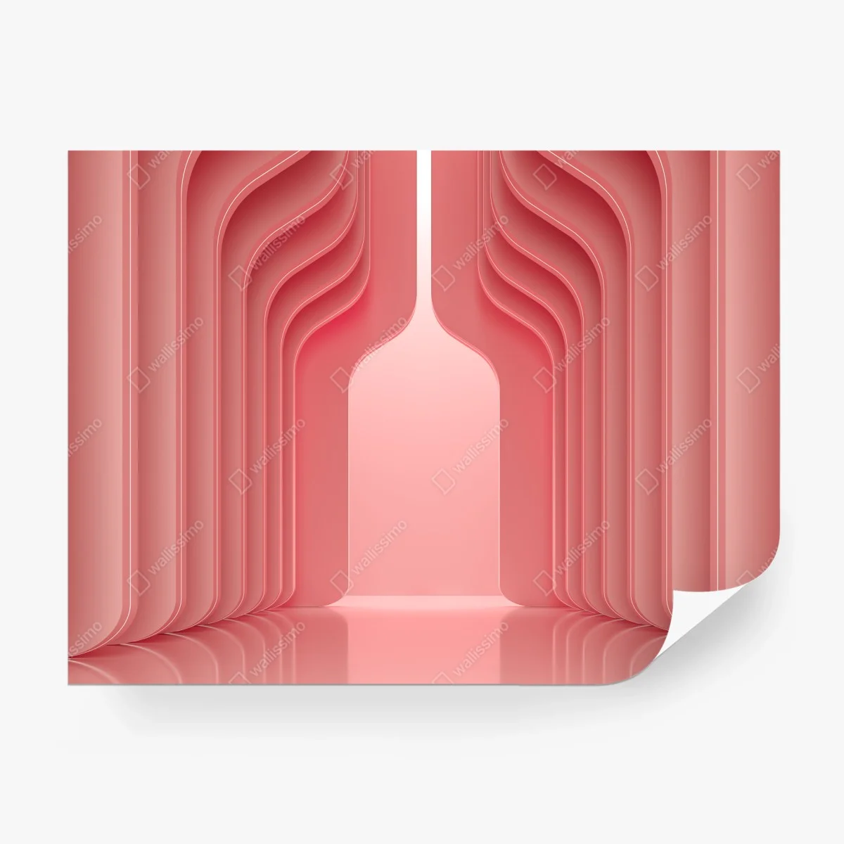 Fototapete zeitgenössisches korallenrosa architekturmotiv – Wallnifity®