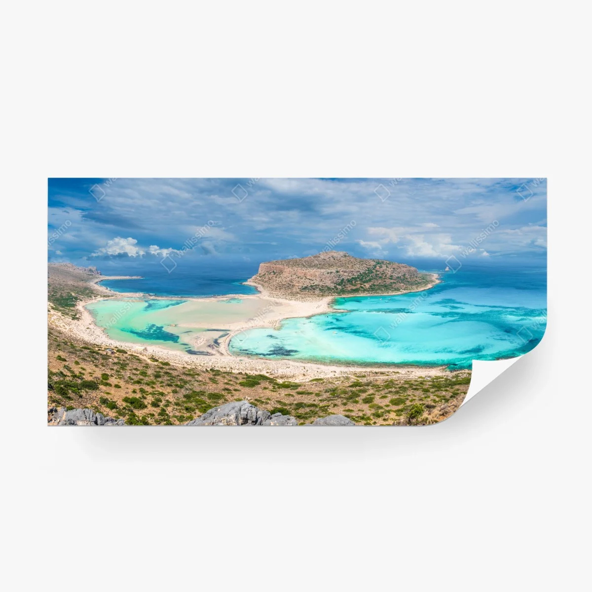 Fototapete Balos Lagoon, Kreta panorama strandblick – Wallnifity® Fototapete Balos Lagoon, Kreta panorama strandblick – Wallnifity®