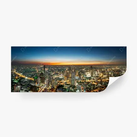 Fototapete panorama von Bangkok bei dämmerung – Wallnifity®