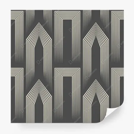 Fototapete geometrisches art-deco-muster in grau und beige – Wallnifity®