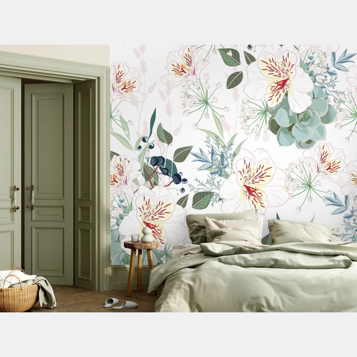 Fototapete zartes pastell blumenmuster – Wallnifity® Fototapete zartes pastell blumenmuster – Wallnifity®