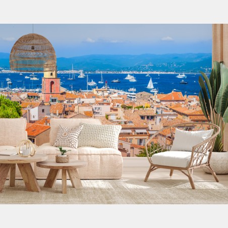 Fototapete sonniges mediterranes hafenpanorama – Wallnifity®
