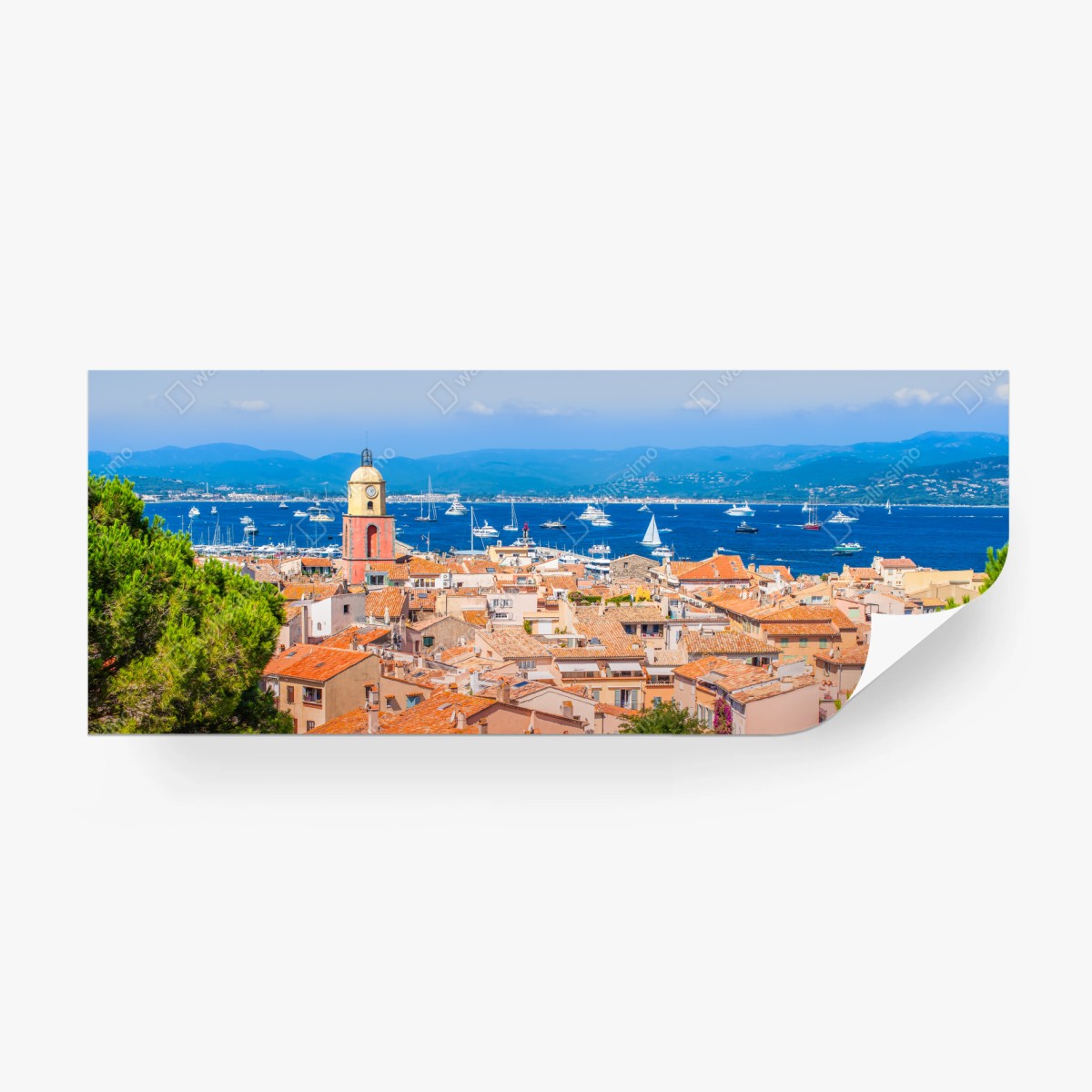 Fototapete sonniges mediterranes hafenpanorama – Wallnifity®
