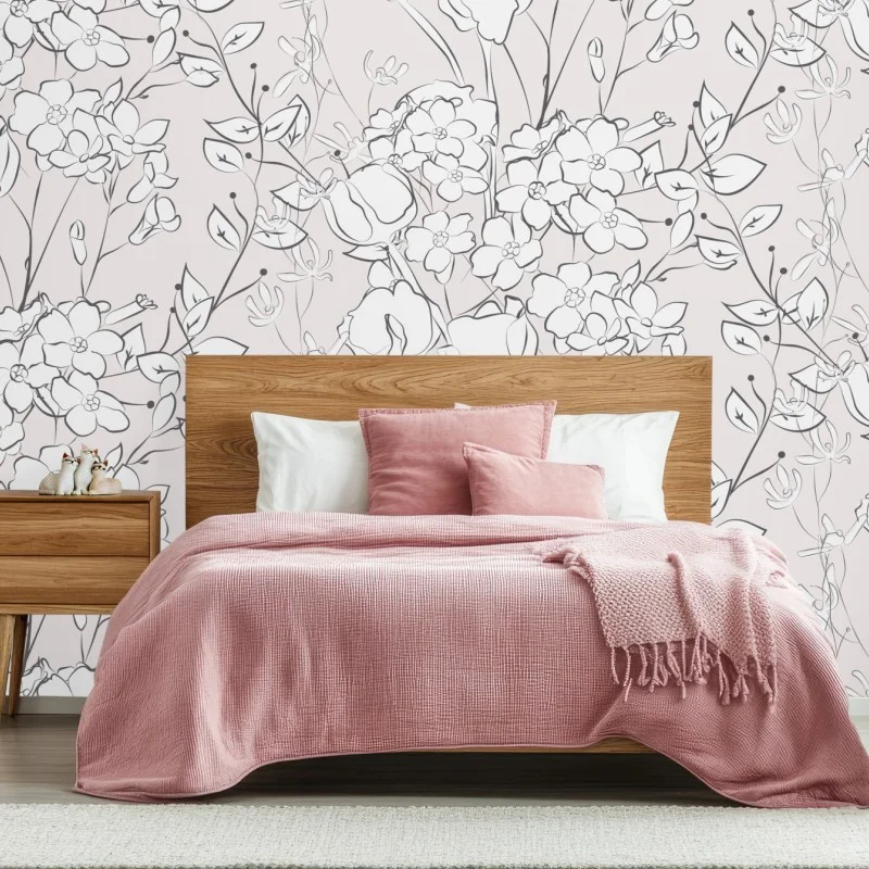Fototapete zartes pastellblumenmuster – Wallnifity®