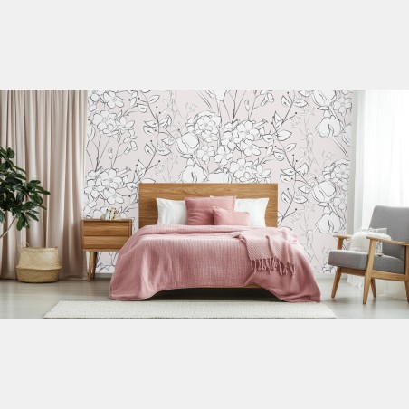 Fototapete zartes pastellblumenmuster – Wallnifity®