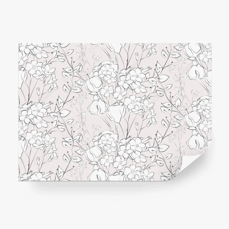 Fototapete zartes pastellblumenmuster – Wallnifity®