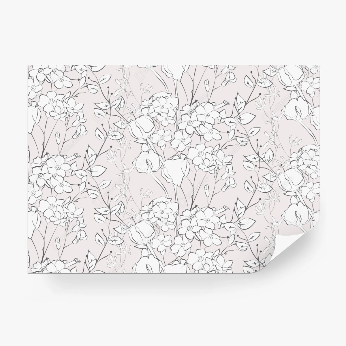 Fototapete zartes pastellblumenmuster – Wallnifity®