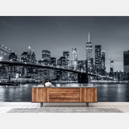 Fototapete New York skyline bei nacht – Wallnifity®