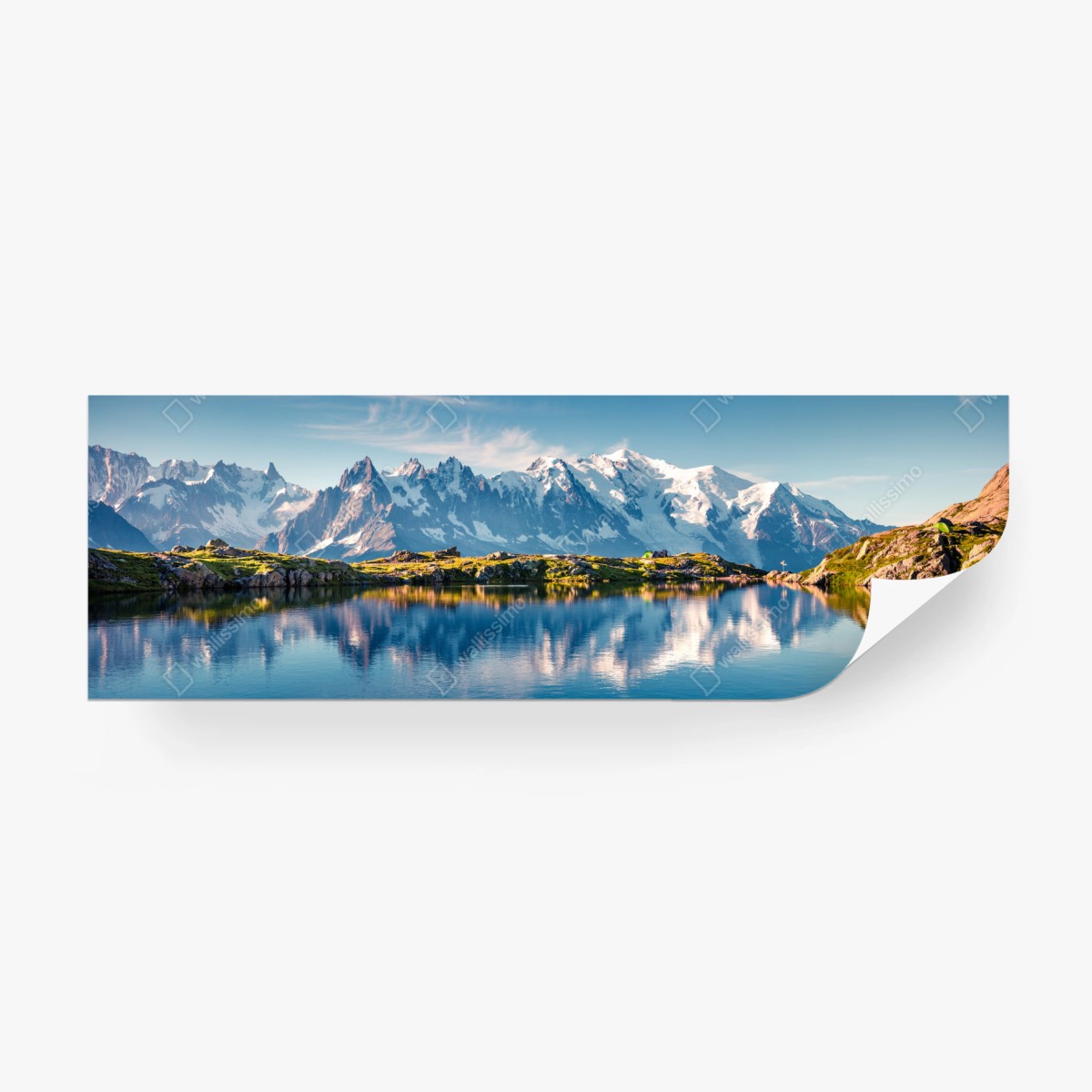 Fototapete panorama von Mont Blanc über dem Lac Blanc – Wallnifity®