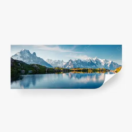 Fototapete panorama von Lac Blanc und Mont Blanc – Wallnifity®