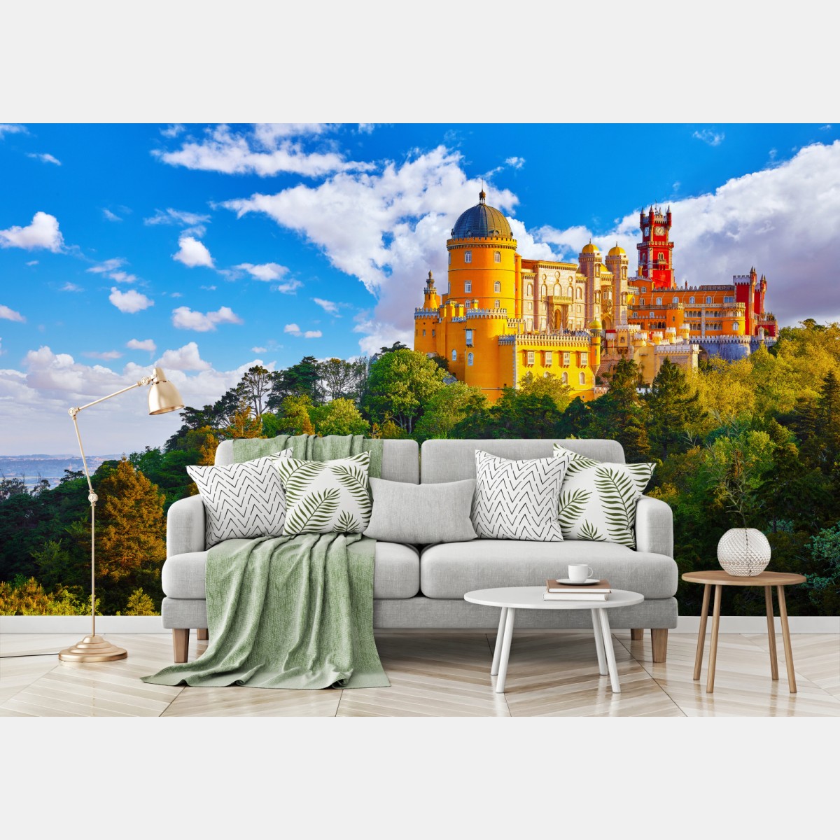 Fototapete bunter Pena-Palast auf dem hügel – Wallnifity®