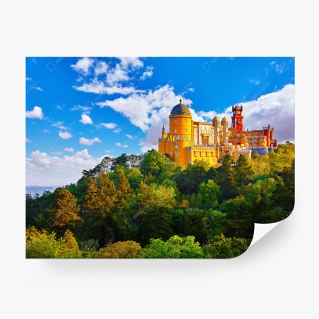 Fototapete bunter Pena-Palast auf dem hügel – Wallnifity®