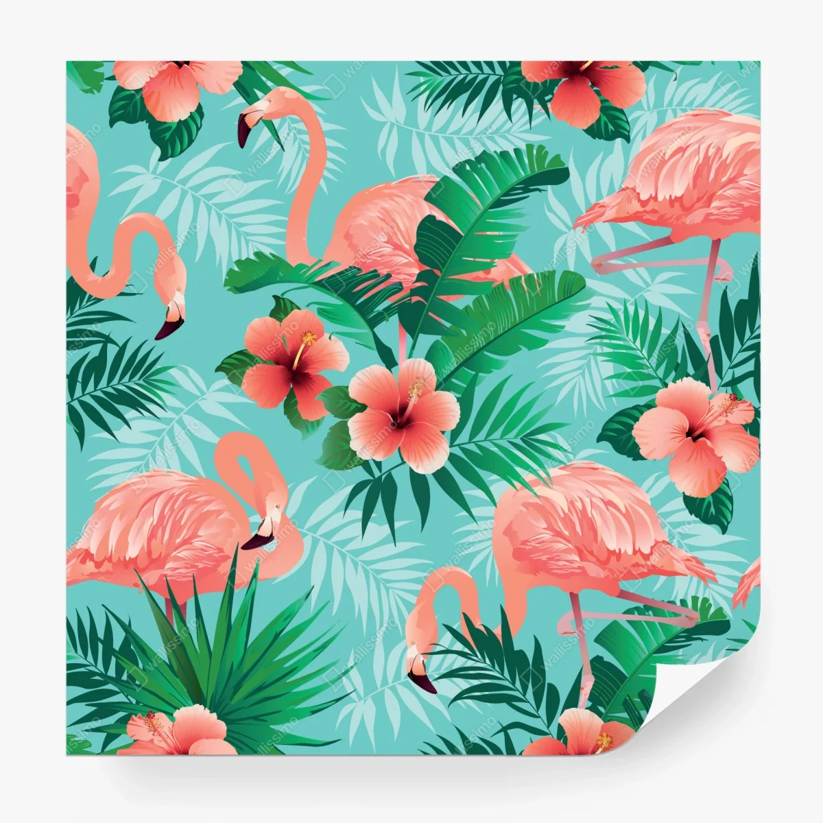 Fototapete tropische flamingo-oase – Wallnifity®