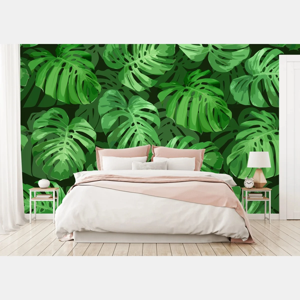 Fototapete tropisches monstera-blattmuster – Wallnifity® Fototapete tropisches monstera-blattmuster – Wallnifity®