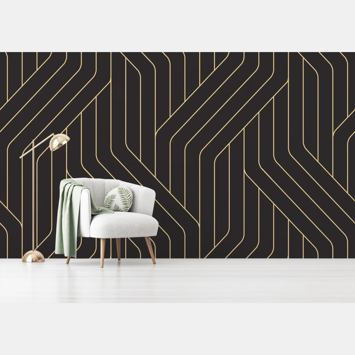 Fototapete geometrisches art deco muster in schwarz und gold – Wallnifity® Fototapete geometrisches art deco muster in schwarz und gold – Wallnifity®
