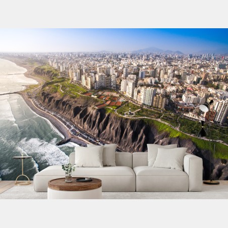 Fototapete panorama der küste Miraflores, Lima – Wallnifity®