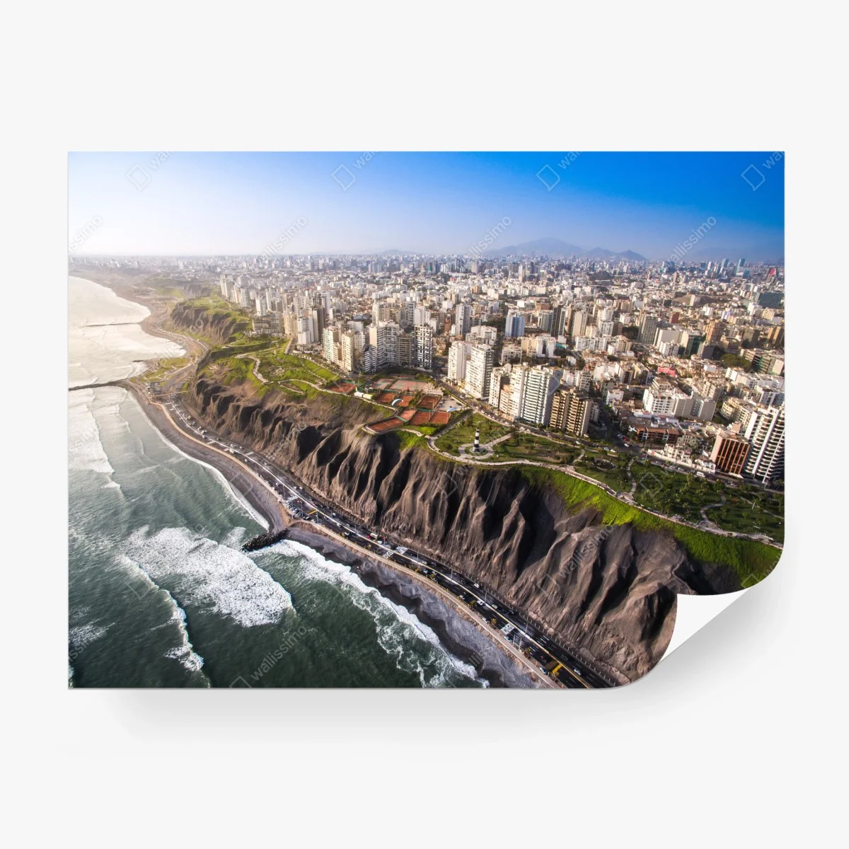 Fototapete panorama der küste Miraflores, Lima – Wallnifity®