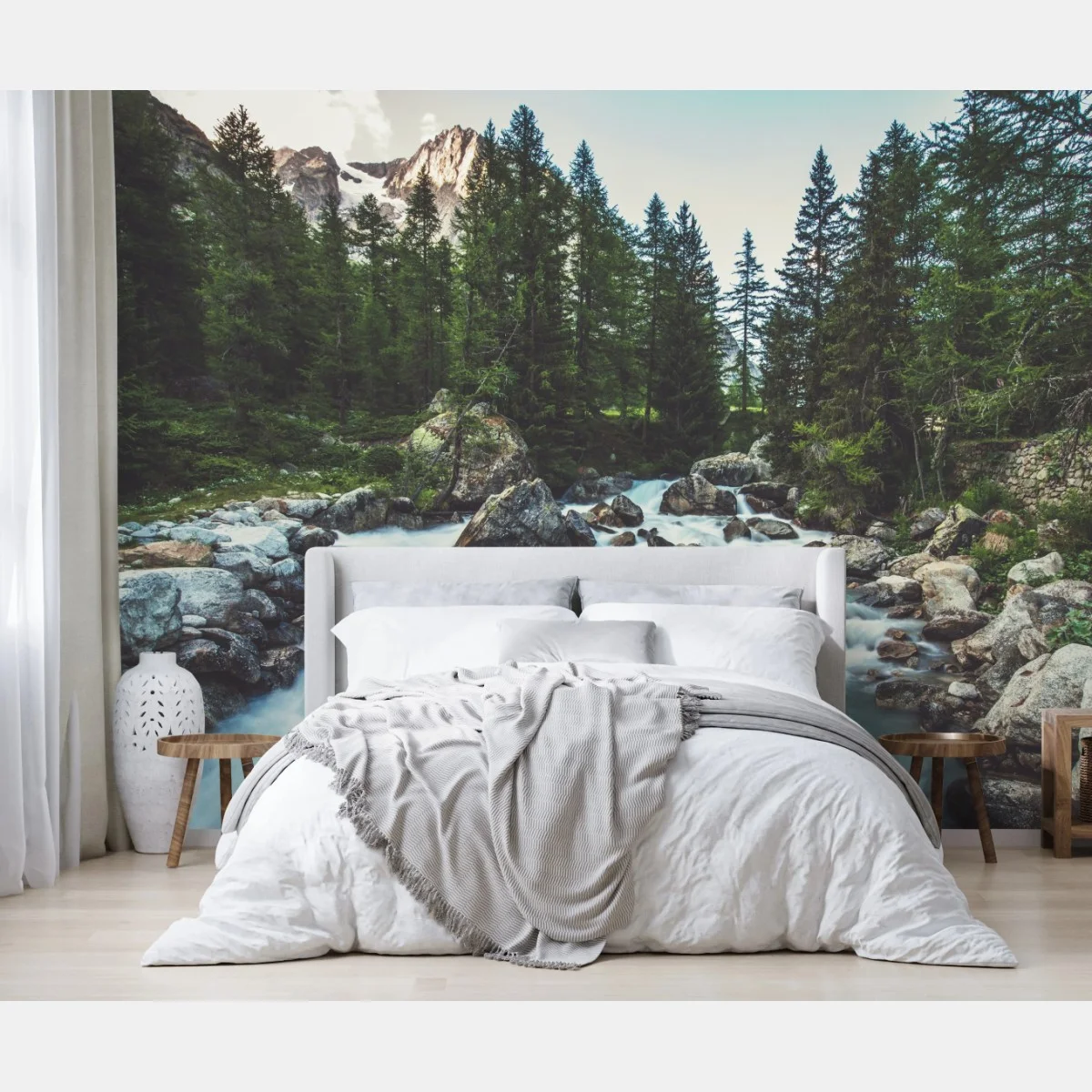 Fototapete malerischer alpiner fluss im Ferret Valley – Wallnifity® Fototapete malerischer alpiner fluss im Ferret Valley – Wallnifity®