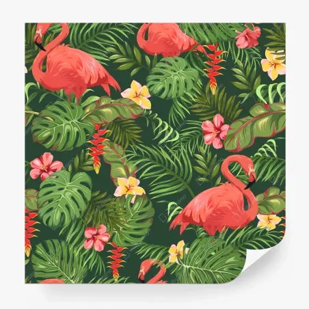 Fototapete tropisches flamingo-muster – Wallnifity®
