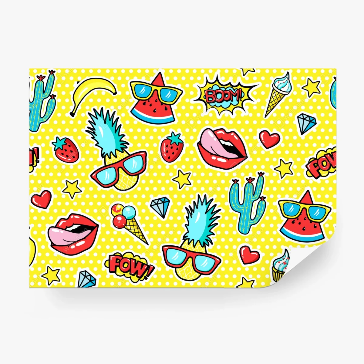 Fototapete buntes pop-art aufklebermuster – Wallnifity®