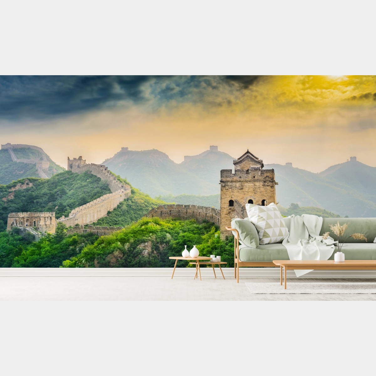 Fototapete sonnenaufgang über der Chinesischen Mauer – Wallnifity®