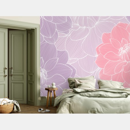 Fototapete zartes pastell blumenmuster – Wallnifity®
