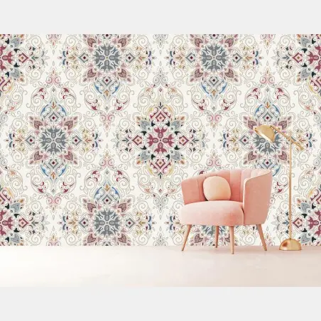 Fototapete ornamentales vintage-damastmuster – Wallnifity®