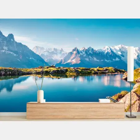 Fototapete Lac Blanc mit Blick auf Mont Blanc – Wallnifity®