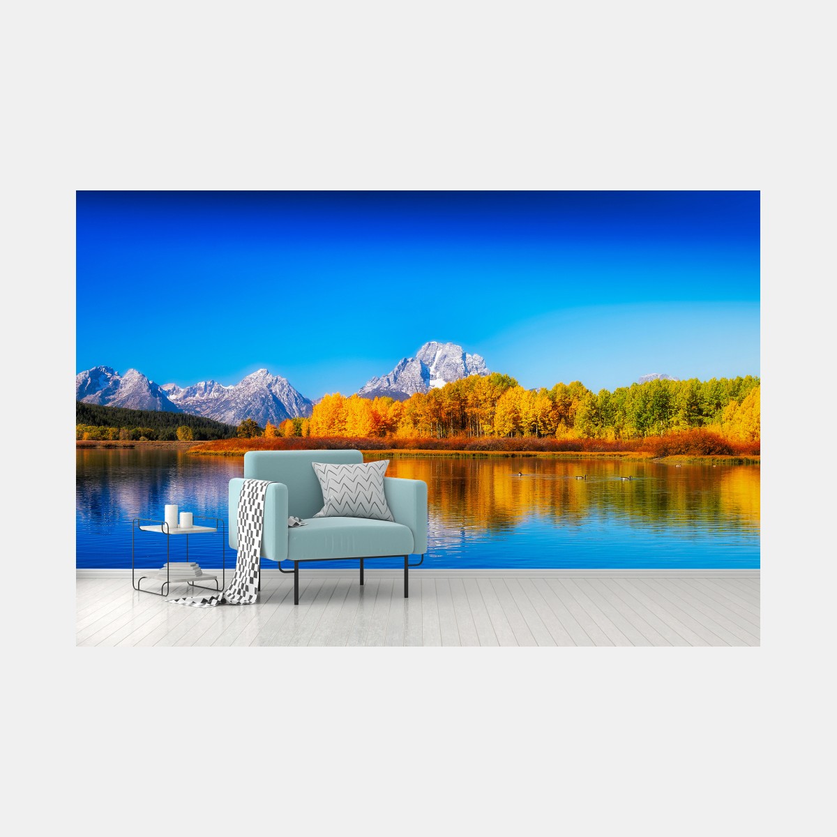 Fototapete herbstliche berge und seenlandschaft – Wallnifity®