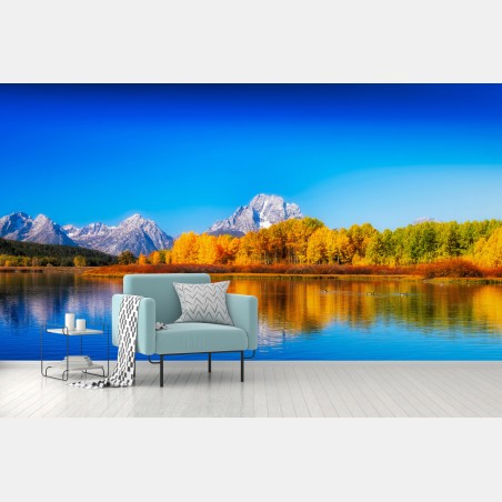 Fototapete herbstliche berge und seenlandschaft – Wallnifity®
